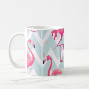 Mug Beautiful seamless tropical pattern with pink flam