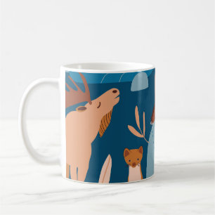 Mug Beaux animaux de la forêt, design foncé sans soudu
