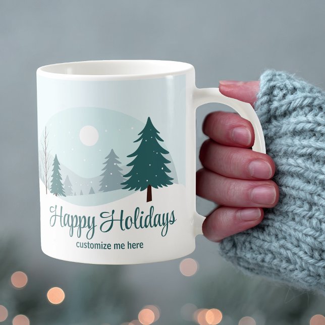 Mug Beaux arbres de Noël Hiver personnalisé (Créateur téléchargé)