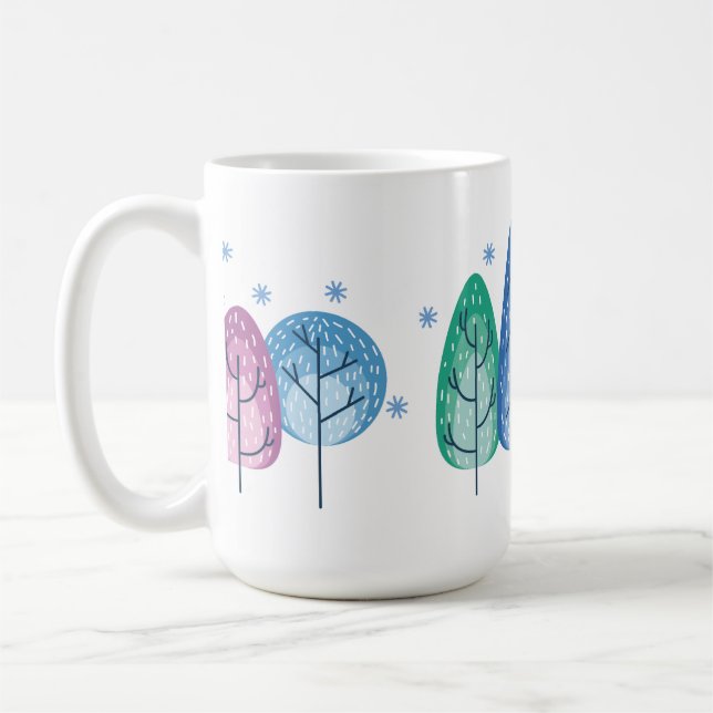 Mug Beaux Arbres D'Hiver Aux Couleurs Pastel (Gauche)