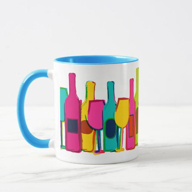 Mug Beaux bouteilles de vin colorées motif (Gauche)