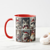 Beaux CATS de Noël Animaux d'hiver Rustiques