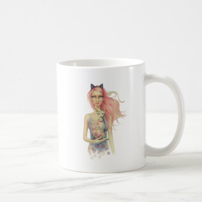Mug Beaux chat et fille de sphinx (Droite)