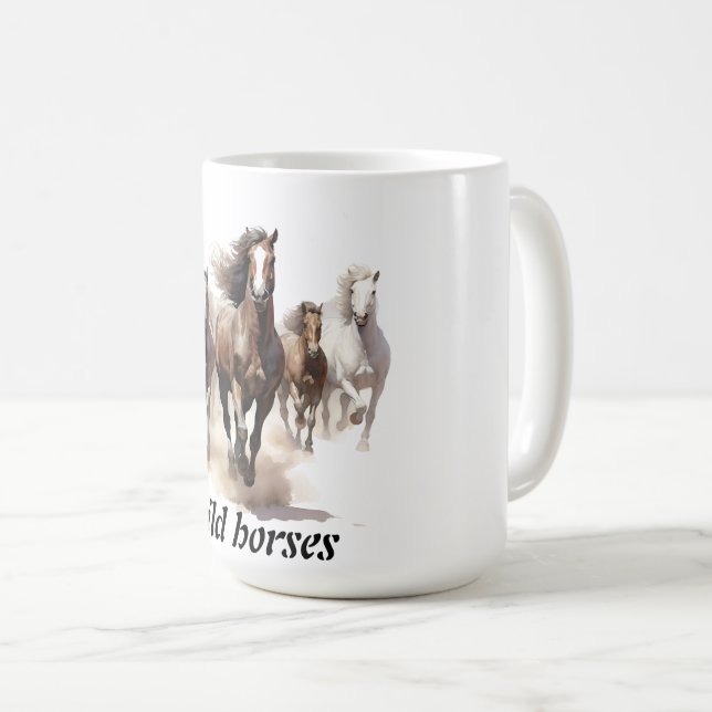 Mug beaux chevaux sauvages (Devant droit)