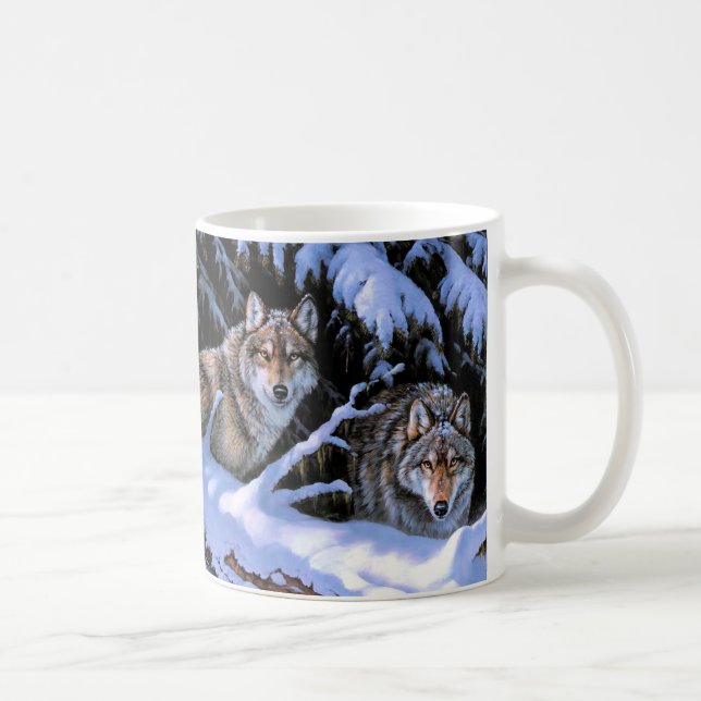 Mug Beaux tableaux de deux loups (Droite)