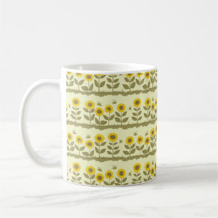 Mug Beaux tournesols et abeilles sans couture motif