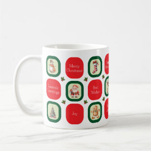 Mug Beaux voeux de Noël et de vacances en Carré