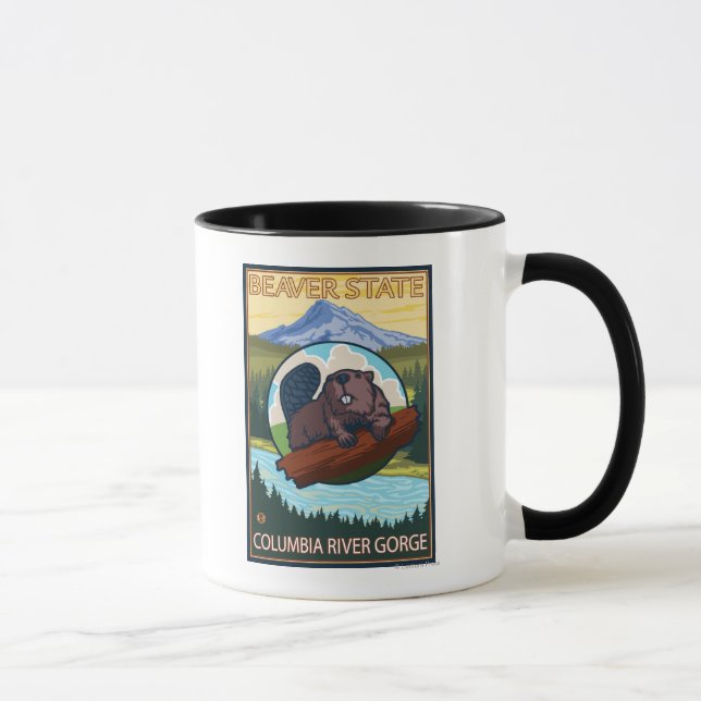 Mug Beaver & Mt Hood - Columbia River Gorge, OU (Droite)