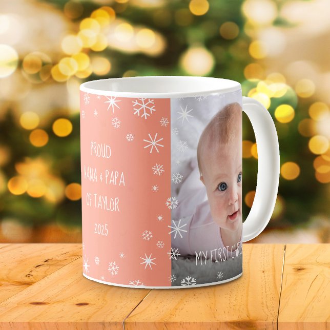 Mug Bébé 1er Noël Grand-parents Photo personnalisée Pê (Créateur téléchargé)