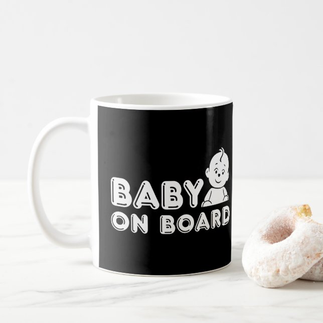 Mug Bébé à bord faire-part de grossesse (Avec donut)