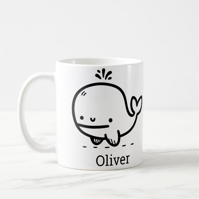 Mug Bébé adorable baleine - Kawaii Sea Creature Line A (Gauche)