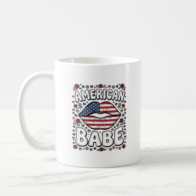 Mug Bébé américain design de gravure vintage patriotiq (Gauche)