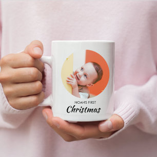 Mug Bébé amusant premier Noël personnalisé bébé photo