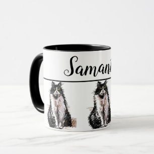 Mug Bébé Black Blanc Tuxedo chat Chats Whimsical Art M