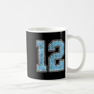 Mug Bébé Bleu Blanc Numéro 12 Joueur Jersey Uniforme #