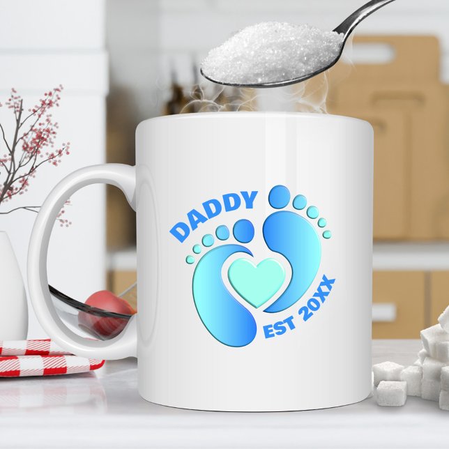 Mug Bébé bleu boug pieds pour papa (Créateur téléchargé)