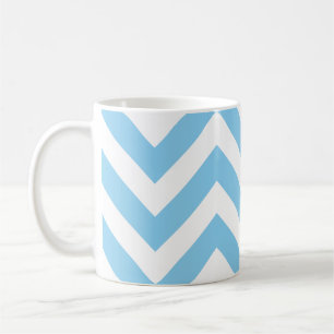 Mug Bébé Bleu et Blanc Grand Horiz. Chevron Motif