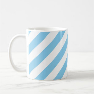 Mug Bébé Bleu et Blanc Grand Motif diagonale
