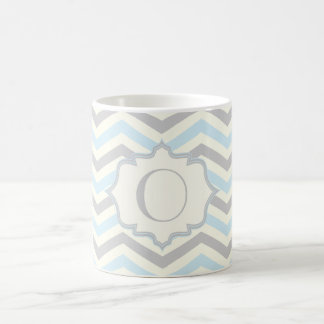 Mug Bébé bleu moderne, grey, ivory chevron