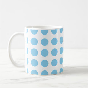 Mug Bébé Bleu sur Blanc Grand Taille Horiz. Pois
