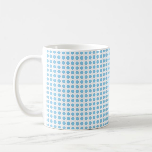 Mug Bébé Bleu sur Blanc Petite Taille Horiz. Pois (Gauche)