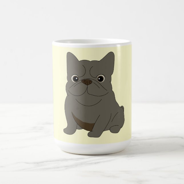 Mug Bébé Bouledogue Français Gris, Crème, (Centre)