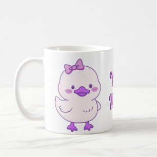 Mug Bébé Canard Mignon Kawaii avec Nœud Papillon V