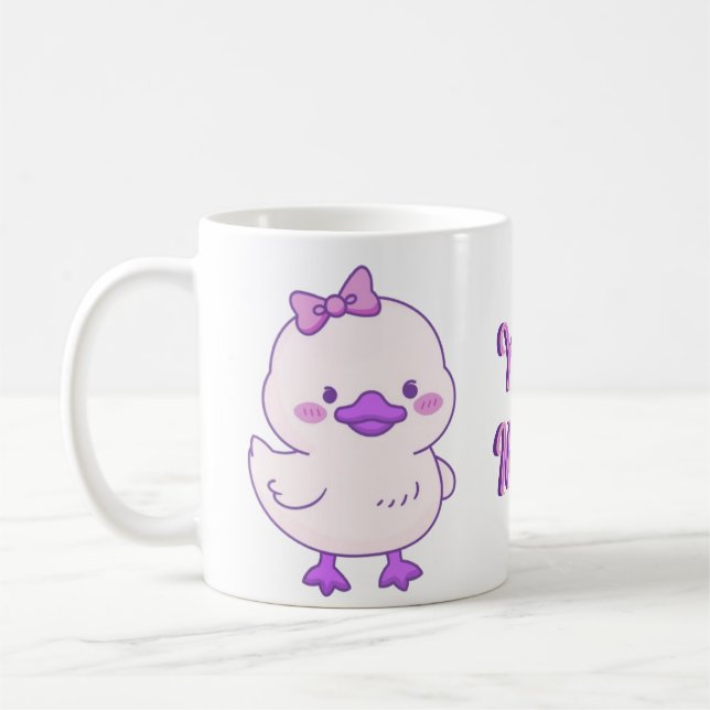 Mug Bébé Canard Mignon Kawaii avec Nœud Papillon V (Gauche)