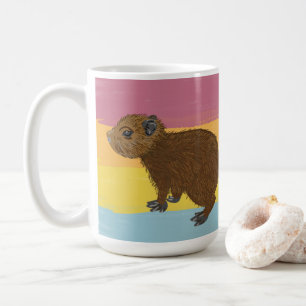 Mug Bébé Capybara Illustration de maudite couleur rayé