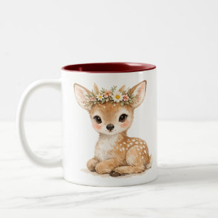 Mug Bébé Cerf Aquarelle Forêt Charmant