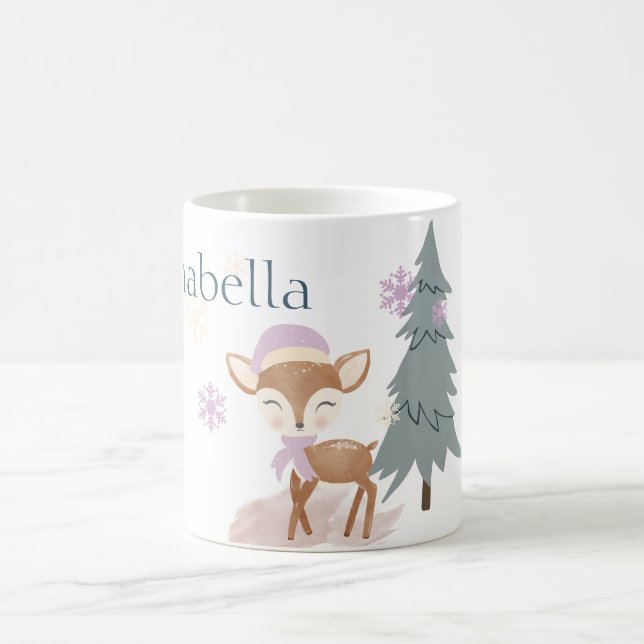Mug Bébé cerf hivernal mignon femelle faon (Centre)