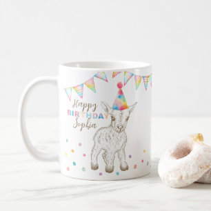 Mug Bébé chèvre fête d'anniversaire Animal Pastel