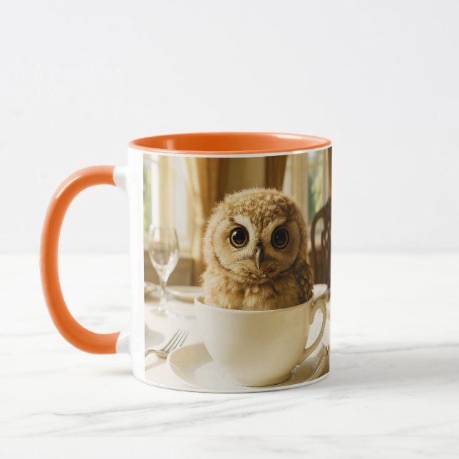 Mug Bébé chouette de thé Fantasy Mignon (Gauche)