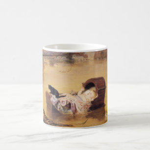 Mug Bébé dans un lit bébé pendant une inondation (par
