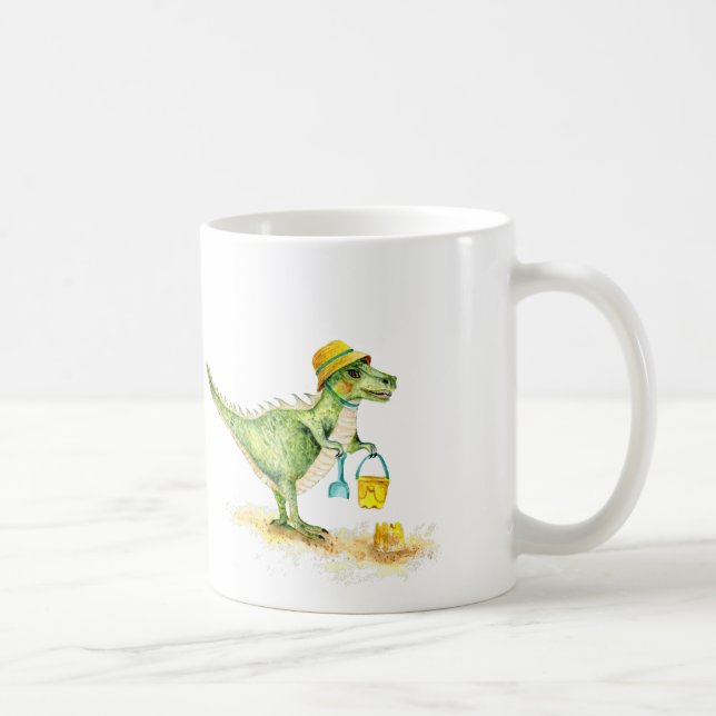 Mug Bébé Dinosaure T-Rex sur la plage (Droite)