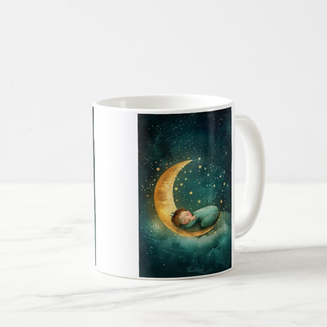 Mug Bébé dormant sur la Lune (Devant droit)