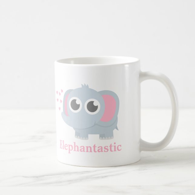 Mug Bébé éléphant mignon avec amour pour les filles (Droite)
