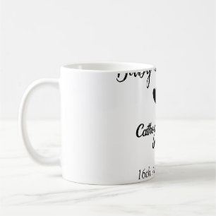 Mug Bébé en fleurs baby shower simple cœur noir date