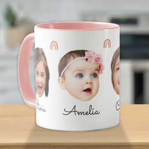 Mug Bébé Enfants Famille Face 4 Photos Arc-en-ciel Boh
