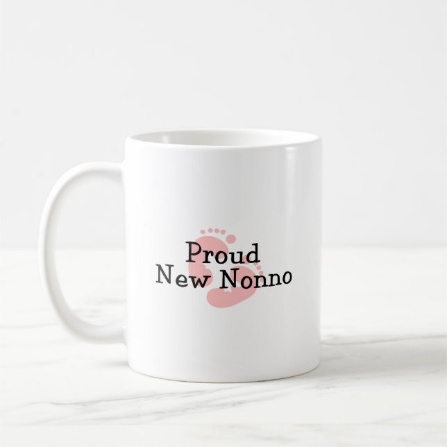 Mug Bébé Fille Empreintes de Pieds Fière Nouveau Nonno (Gauche)