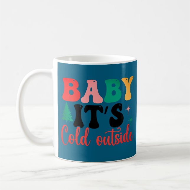 Mug Bébé il fait froid dehors bleu (Gauche)