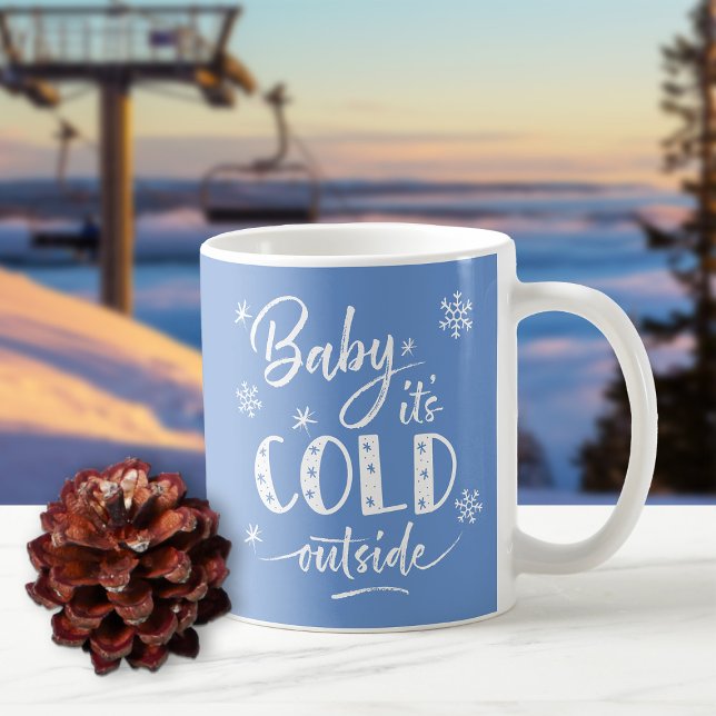 Mug Bébé Il fait froid dehors Bleu (Créateur téléchargé)