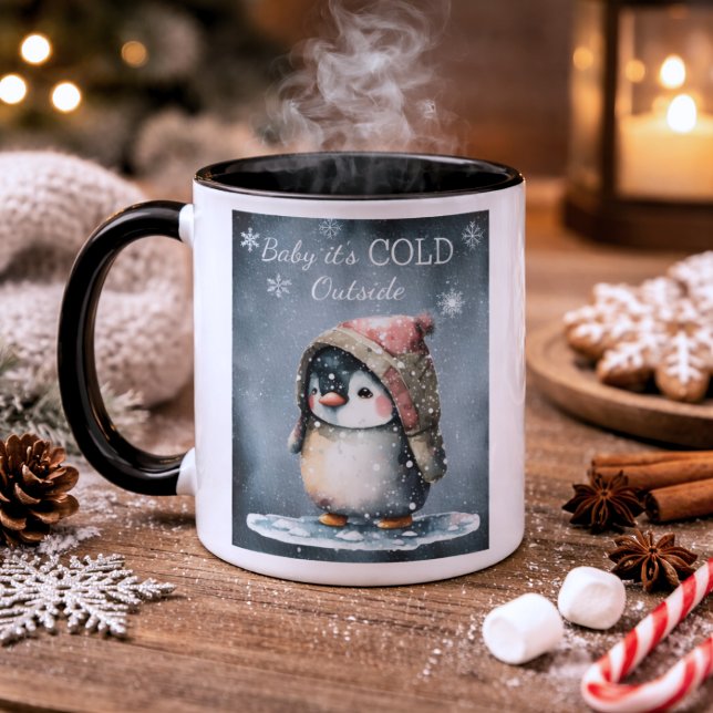 Mug Bébé il fait froid dehors Pingouin  (Créateur téléchargé)