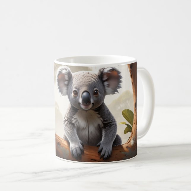 Mug Bébé Koala au bord d'un étang (Devant droit)