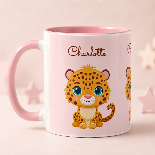 Mug Bébé léopard mignon animaux de safari pour enfants (Créateur téléchargé)