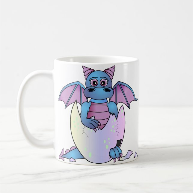 Mug Bébé mignon de dragon en oeuf criqué - (Gauche)