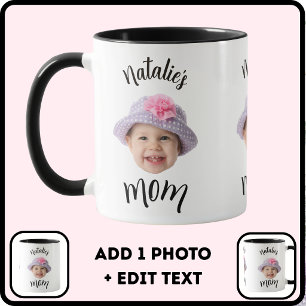 Mug Bébé Mignon Enfant Visage Photo Enfant Nom Maman