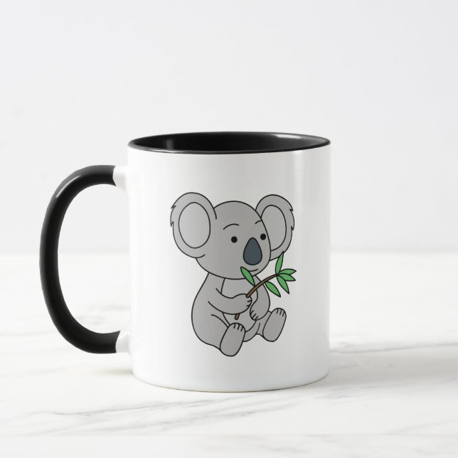 Mug Bébé mignon Koala avec Eucalyptus Feuilles (Gauche)