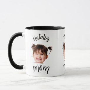 Mug Bébé Mignon Photo de Visage Enfant Nom Maman
