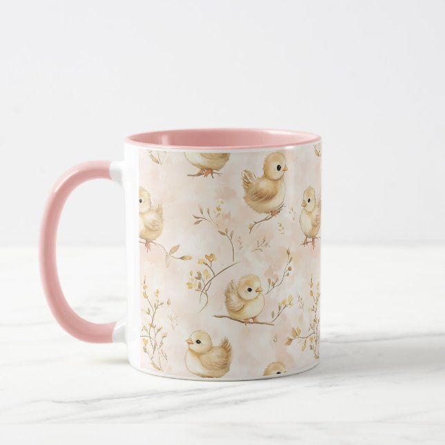Mug Bébé mignon rose Pastel Motif d'aquarelle (Gauche)